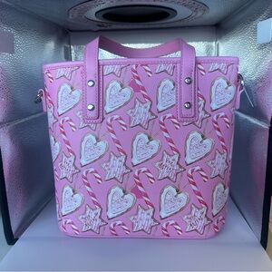 NWT Betsey Johnson Pink Heart & Candy Cane Tote